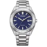 Citizen EcoDrive Solar Herrenuhr Elegance silberfarben blau BM7631-52L