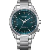 Citizen Herrenuhr Funk Eco Drive Edelstahl Zifferblatt grün CB0270-87L