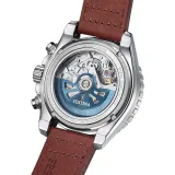 Festina Swiss Made Herrenuhr Automatik silberfarben weiss Lederband braun F20056/1