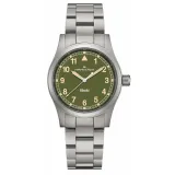 HAMILTON Armbanduhr Khaki Field 38 mm Edelstahlband Zifferblatt olivgrün H69401160