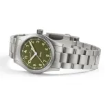 HAMILTON Armbanduhr Khaki Field 38 mm Edelstahlband Zifferblatt olivgrün H69401160