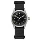 HAMILTON Armbanduhr Khaki Field 38 mm silberfarben schwarz mit Textilband H69401430