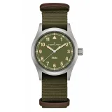 HAMILTON Armbanduhr Khaki Field 38 mm silberfarbenTextilband olivegrün H69401960