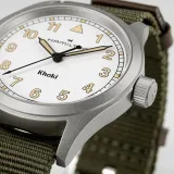 HAMILTON Armbanduhr Khaki Field 38 mm weiss silberfarben Textilband olivegrün H69401910
