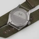 HAMILTON Armbanduhr Khaki Field 38 mm weiss silberfarben Textilband olivegrün H69401910