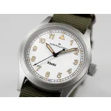 HAMILTON Armbanduhr Khaki Field 38 mm weiss silberfarben Textilband olivegrün H69401910