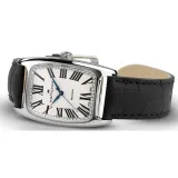 HAMILTON Herrenuhr Boulton mechanical silberfarben mit schwarzen Lederarmband H13519711