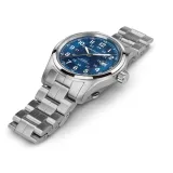 HAMILTON Herrenuhr Khaki Field Automatik silberfarben blau 42 mm H70605140