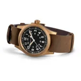 HAMILTON Herrenuhr Khaki Field Mechanical Bronze Titan mit braunen Lederband H69459530