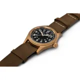 HAMILTON Herrenuhr Khaki Field Mechanical Bronze Titan mit braunen Lederband H69459530
