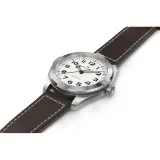 HAMILTON Khaki Field Expedition Automatik 41mm silberfarben weiss Lederband braun H70315510