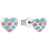 Lillifee Kinder Ohrstecker Herz bunt Silber 925 rhodiniert 2031157