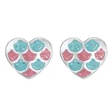 Lillifee Kinder Ohrstecker Herz bunt Silber 925 rhodiniert 2031157