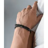 PIG & HEN Herren-Armband Little Lewis Twist black Größe L