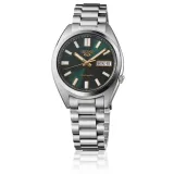 Seiko 5 Sports Automatikuhr silberfarben dunkelgrün mit Edelstahlband SRPL57K1