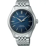 Seiko Presage Automatik Armbanduhr silberfarben mit blauen Zifferblatt Ai-iro SPB525J1