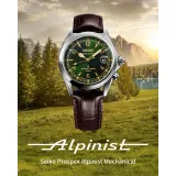 Seiko Prospex Land Alpinist Automatikuhr grün braun mit Lederband SPB507J1