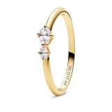 SIF JAKOBS Ring Ovale Due 925er Silber vergoldet Gr. 54 SJ-R2745-CZ-YG-54