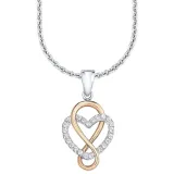 s.Oliver Halskette 925 Silber rosegoldfarben Infinity Herz 9081684