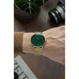 STERNGLAS Naos Automatikuhr Milaniseband goldfarben Zifferblatt grün S02-NA22-MI05