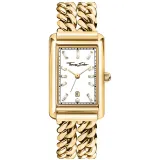 Thomas Sabo Damenuhr rechteckig mit Zirkonias goldfarben WA0429-291-207