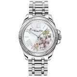 Thomas Sabo Damenuhr silberfarben mit Blumen aus pastellfarbenen Steinen WA0381-201-201-33