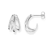 Thomas Sabo Ohrringe Creole Welle Silber 925 Zirkonias weiss H2231-051-14