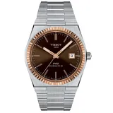 Tissot Herrenuhr PRX Powermatic 80 Edelstahlband 18K Rosegold Lünette T931.407.41.291.00