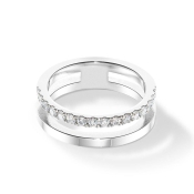 Coeur de Lion Ring Edelstahl doppelreihig Zirkonia weiss Gr. 54 0136/40-1817